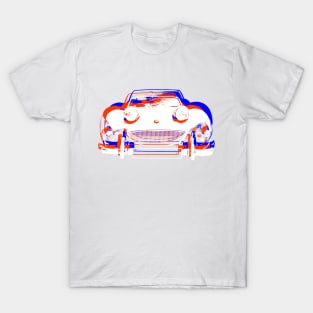 Austin Healey Sprite British 1960s classic car monoblock red white blue T-Shirt